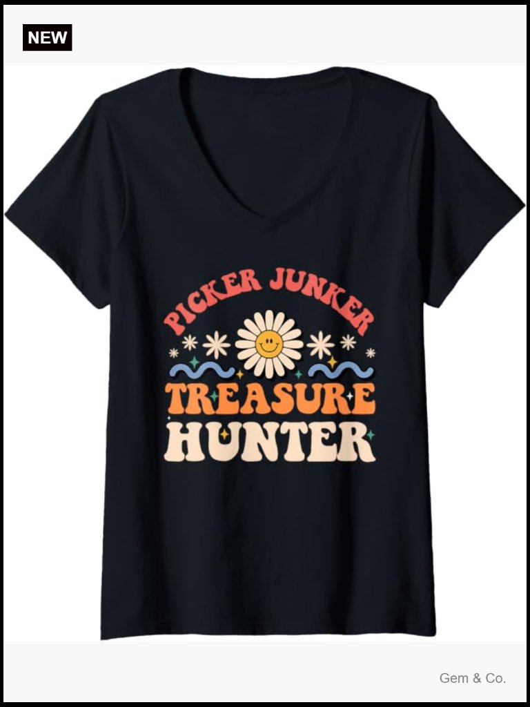 Thrifting Queen V-Neck T-Shirt, Lightweight Tee